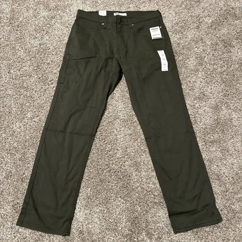 NEW Signature 34x32 Levi's Strauss & Co. Gold Label Athletic Tech Jeans Olive